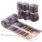 48 holes Canvas Pencil Wrap, Ethnic Style Roll Up Organizer Storage Pencils Pouch